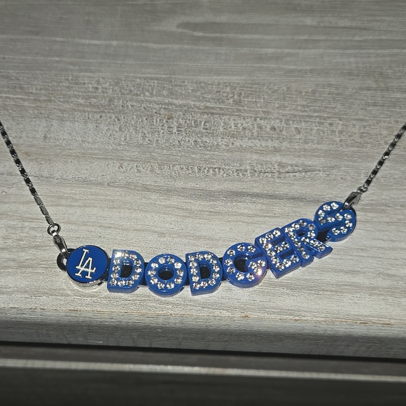 Jewelry - Blue Dodgers Necklace With Bling